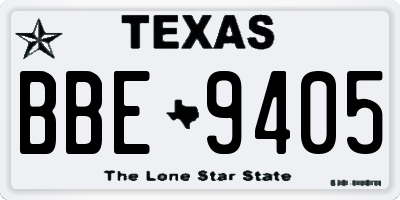 TX license plate BBE9405