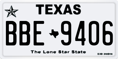 TX license plate BBE9406