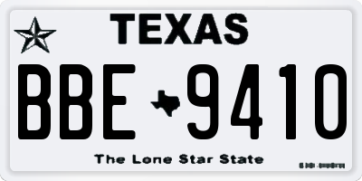 TX license plate BBE9410