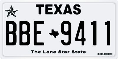TX license plate BBE9411