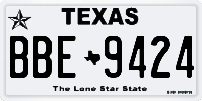 TX license plate BBE9424