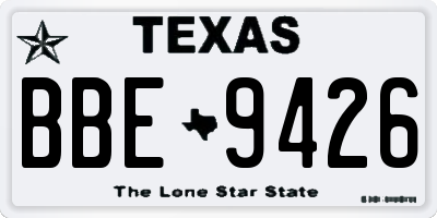 TX license plate BBE9426