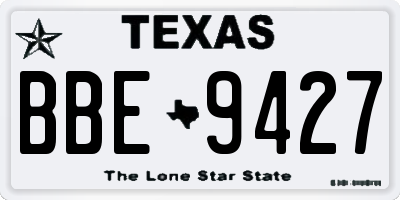 TX license plate BBE9427