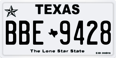 TX license plate BBE9428