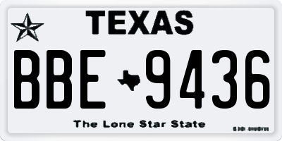 TX license plate BBE9436