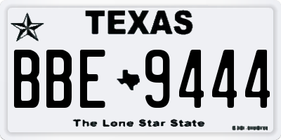 TX license plate BBE9444