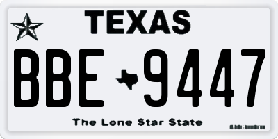 TX license plate BBE9447