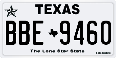 TX license plate BBE9460