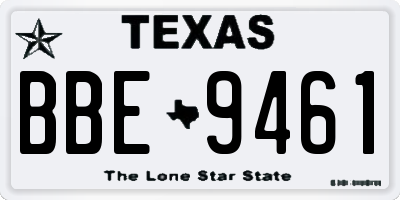 TX license plate BBE9461