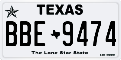 TX license plate BBE9474