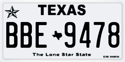 TX license plate BBE9478