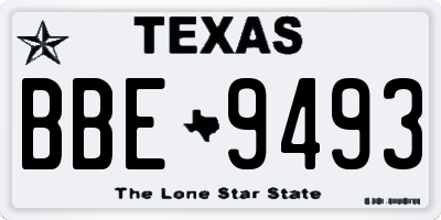 TX license plate BBE9493