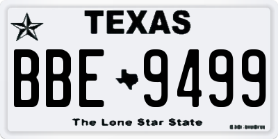 TX license plate BBE9499