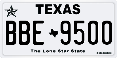 TX license plate BBE9500