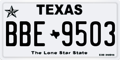 TX license plate BBE9503