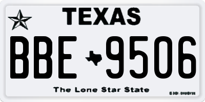 TX license plate BBE9506