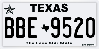 TX license plate BBE9520