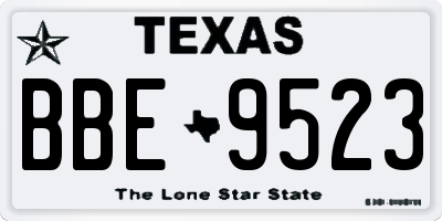 TX license plate BBE9523