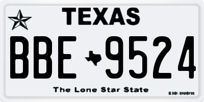 TX license plate BBE9524