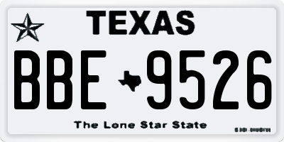 TX license plate BBE9526