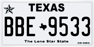 TX license plate BBE9533