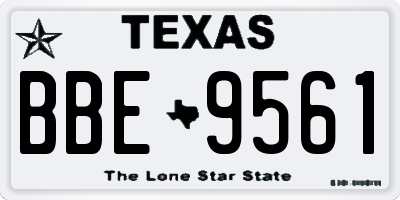 TX license plate BBE9561