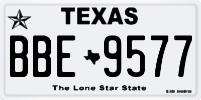 TX license plate BBE9577