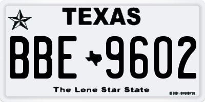 TX license plate BBE9602