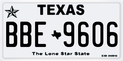 TX license plate BBE9606