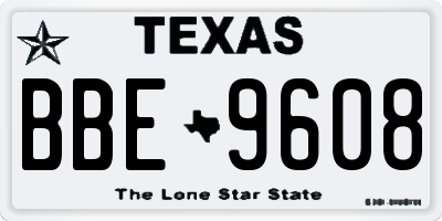 TX license plate BBE9608