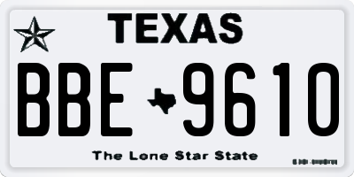 TX license plate BBE9610