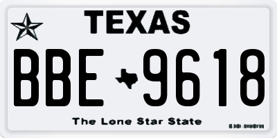 TX license plate BBE9618