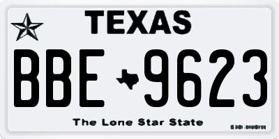 TX license plate BBE9623
