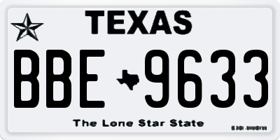 TX license plate BBE9633