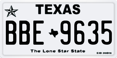 TX license plate BBE9635