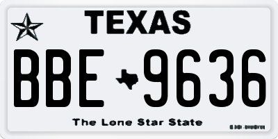 TX license plate BBE9636