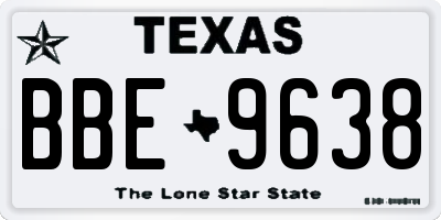 TX license plate BBE9638