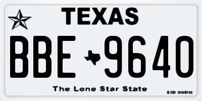 TX license plate BBE9640