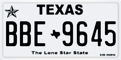TX license plate BBE9645