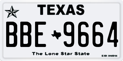 TX license plate BBE9664