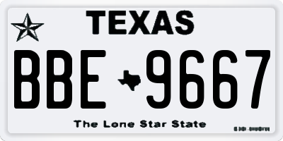 TX license plate BBE9667
