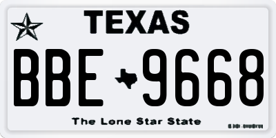 TX license plate BBE9668