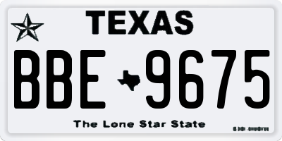 TX license plate BBE9675