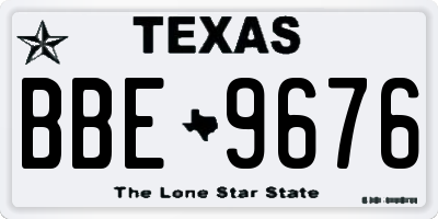 TX license plate BBE9676