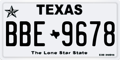 TX license plate BBE9678