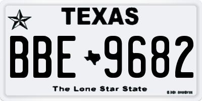 TX license plate BBE9682