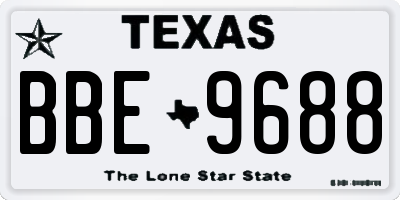 TX license plate BBE9688