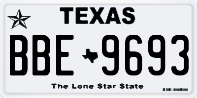 TX license plate BBE9693