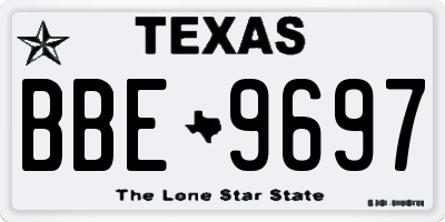 TX license plate BBE9697