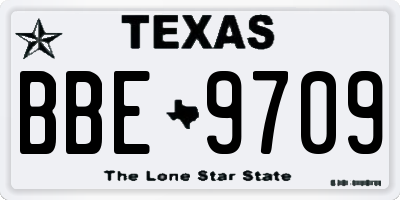 TX license plate BBE9709